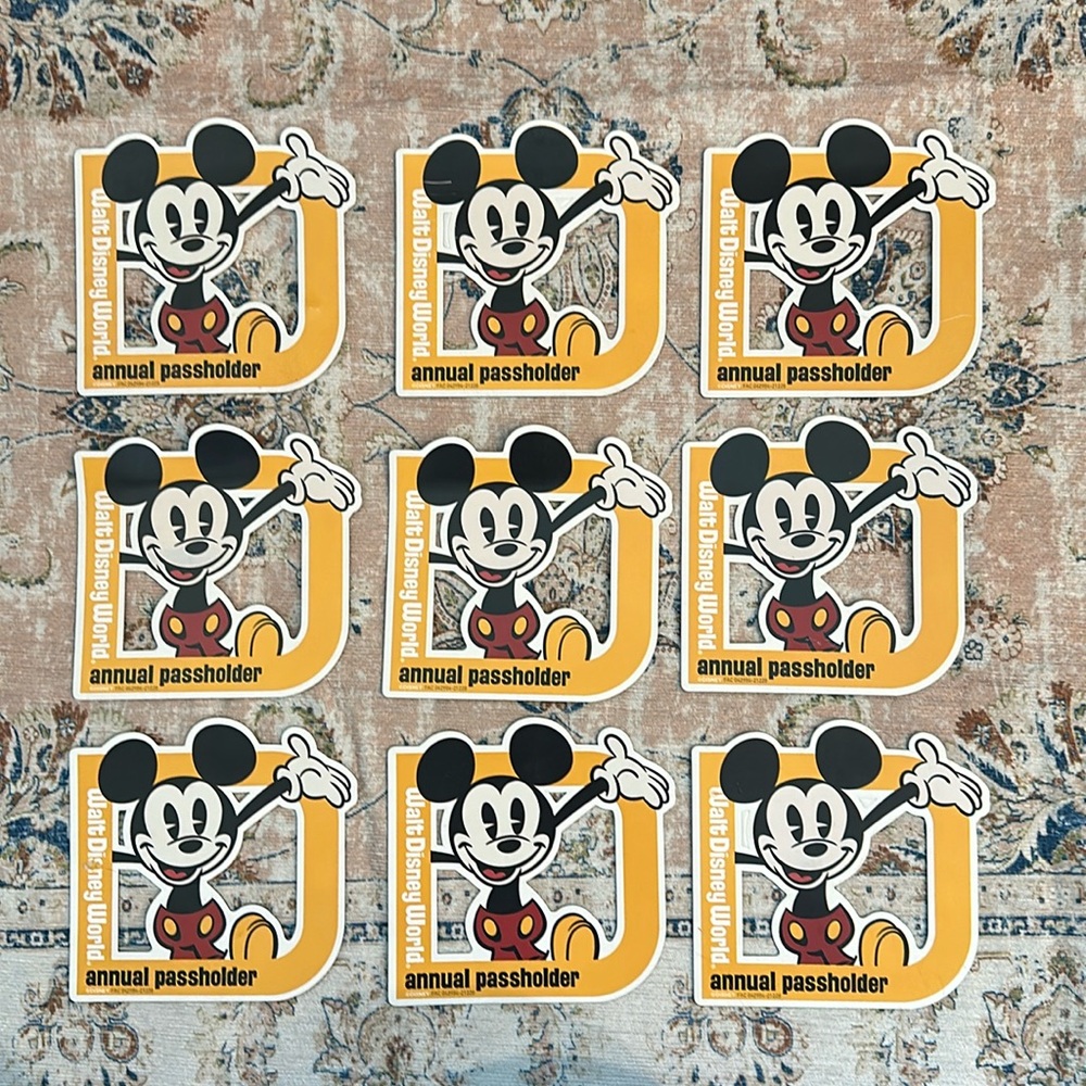 Lot of 9 Mickey Passholder Magnets